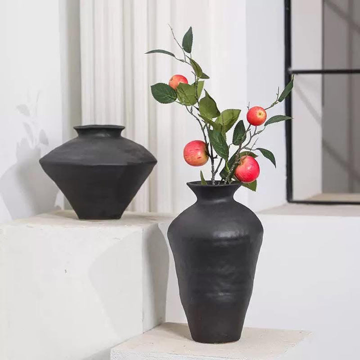 Black Ceramic Vase Set