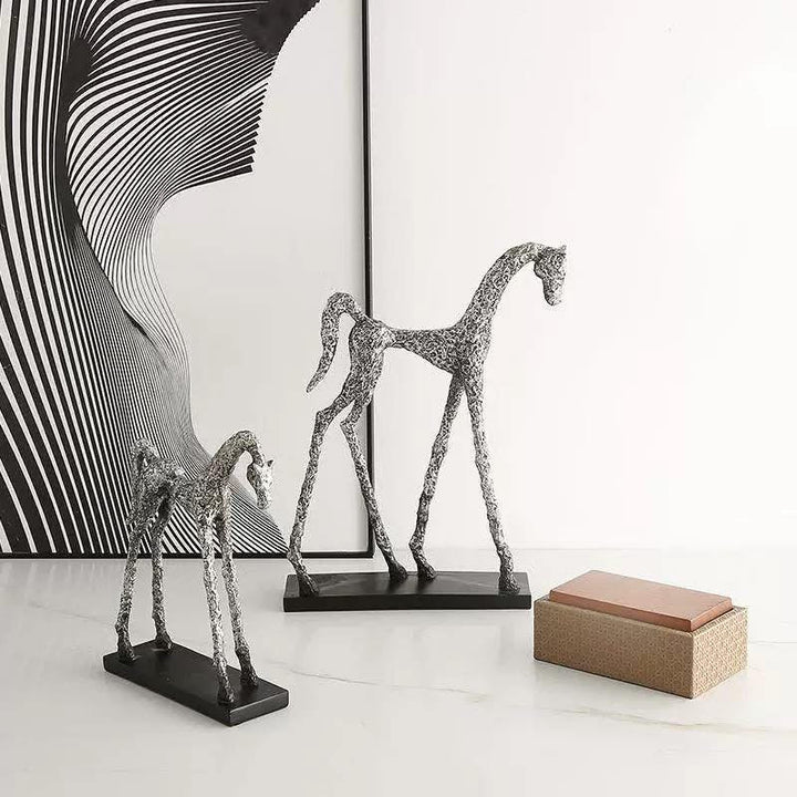 Abstract Horse Sculpture set of 2