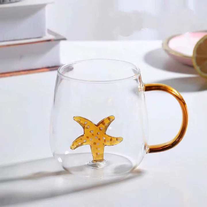 Double Wall Starfish Glass Mug