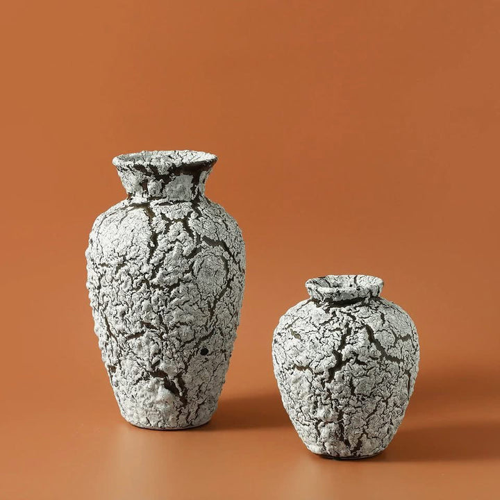 Textured Ceramic Vase Duo
