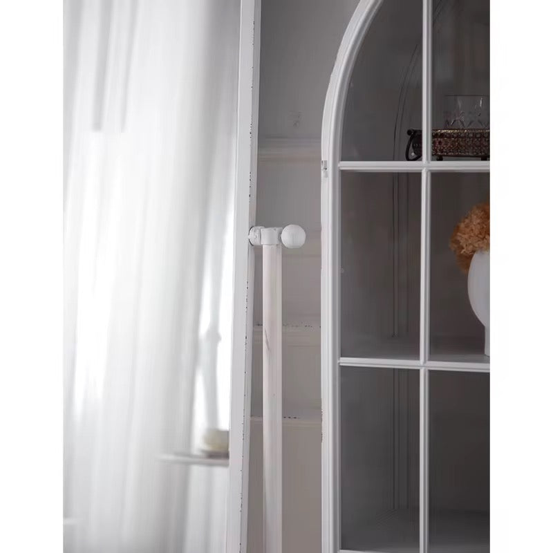 Vintage White Standing Mirror with Drawer