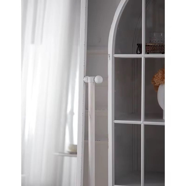 Vintage White Standing Mirror with Drawer