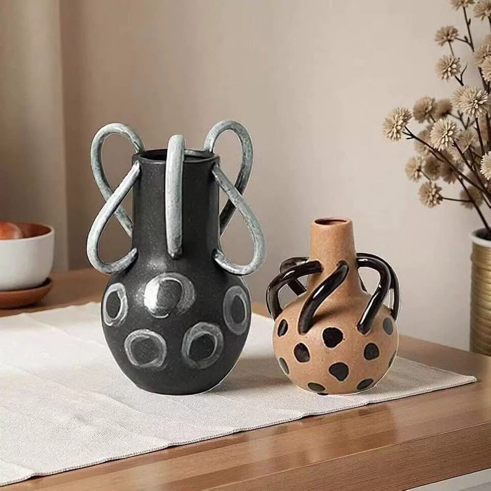 Sculptural Ceramic Vase Set of 2