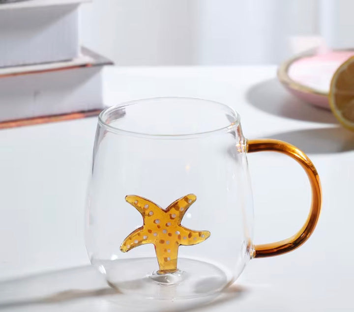 Double Wall Starfish Glass Mug
