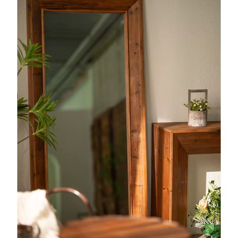 Full-Length Rustic Wood Frame Mirror