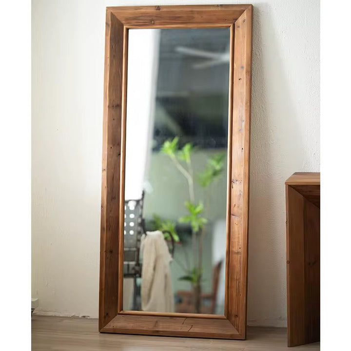 Full-Length Rustic Wood Frame Mirror