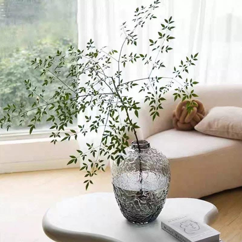 Textured Glass Flower Vases set of 2