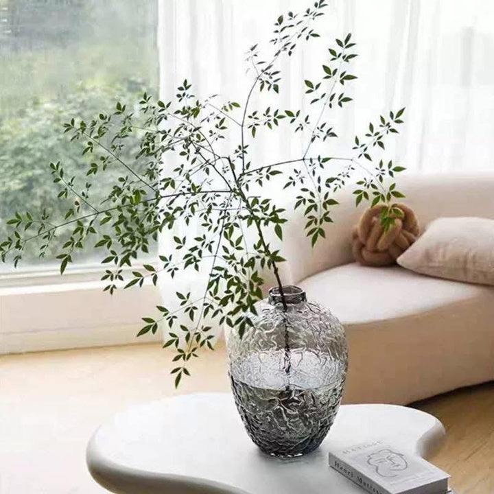 Textured Glass Flower Vases set of 2