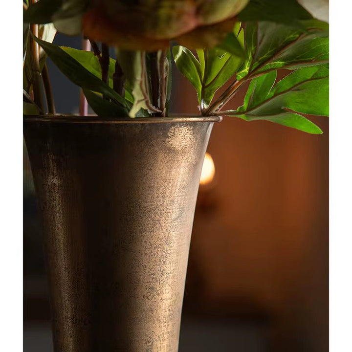 Antique Gold Trumpet Vase