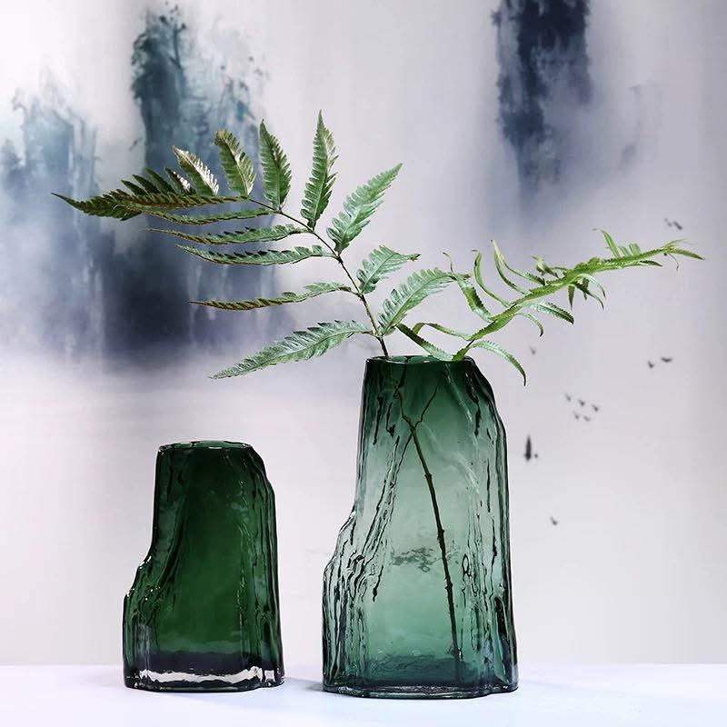 Grey Textured Glass Vase - Elegant Floral Decor | Your Store – Wadi Home