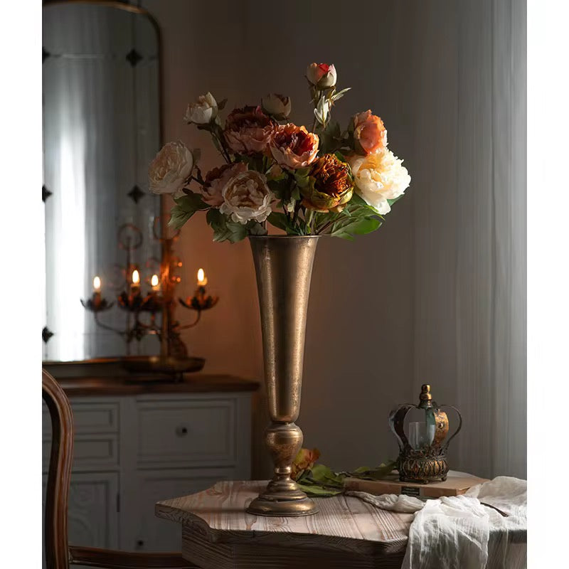 Antique Gold Trumpet Vase