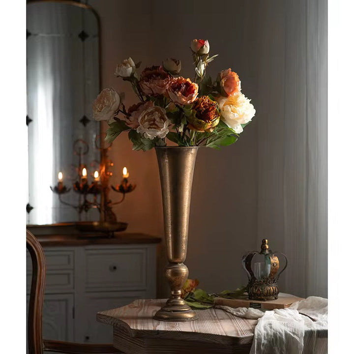 Antique Gold Trumpet Vase
