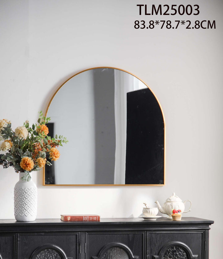Modern Arch Wall Mirror with Gold Frame