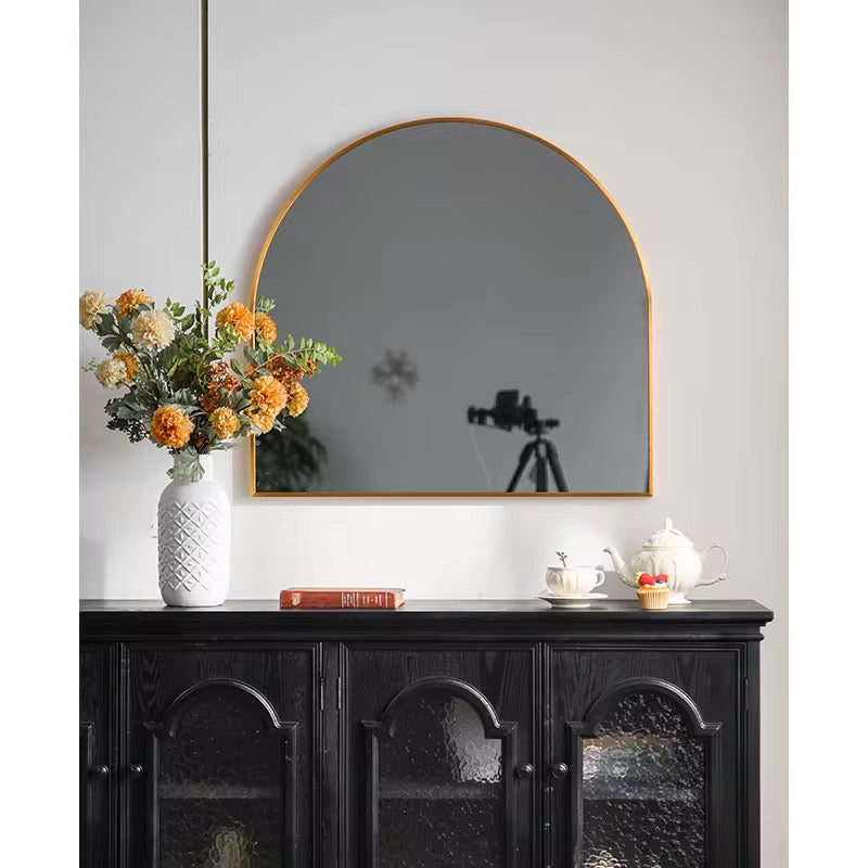 Modern Arch Wall Mirror with Gold Frame