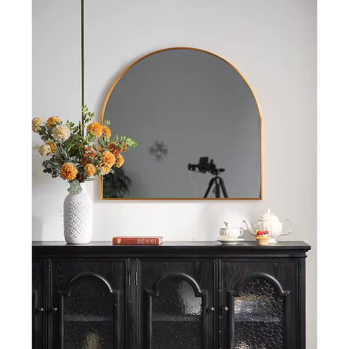 Modern Arch Wall Mirror with Gold Frame