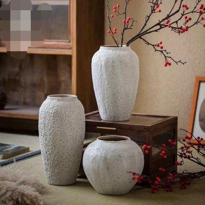 Textured Ceramic Vase Set