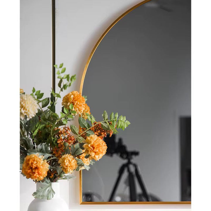 Modern Arch Wall Mirror with Gold Frame