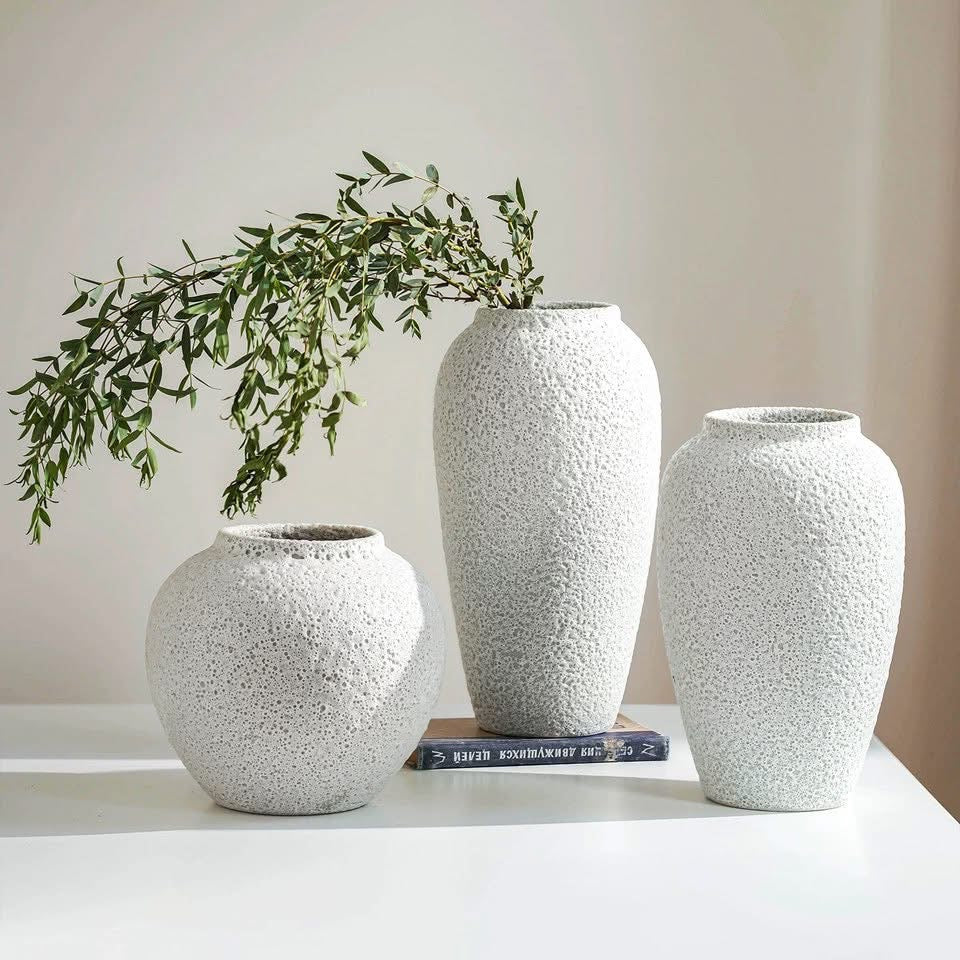 Textured Ceramic Vase Set