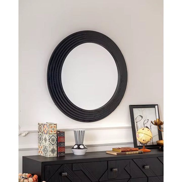 Modern Black Round Wall Mirror