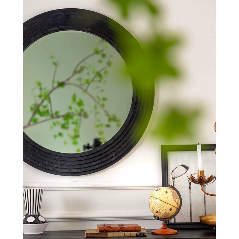 Modern Black Round Wall Mirror