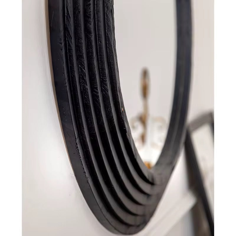 Modern Black Round Wall Mirror