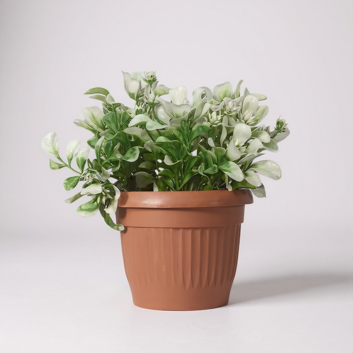 Mini Artificial Flowering Plant in Terracotta Pot