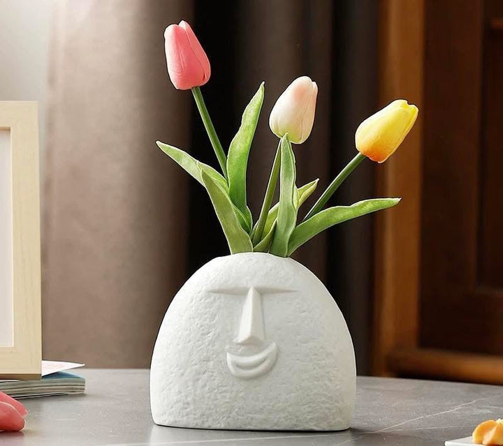Face Sculpture Flower Vase