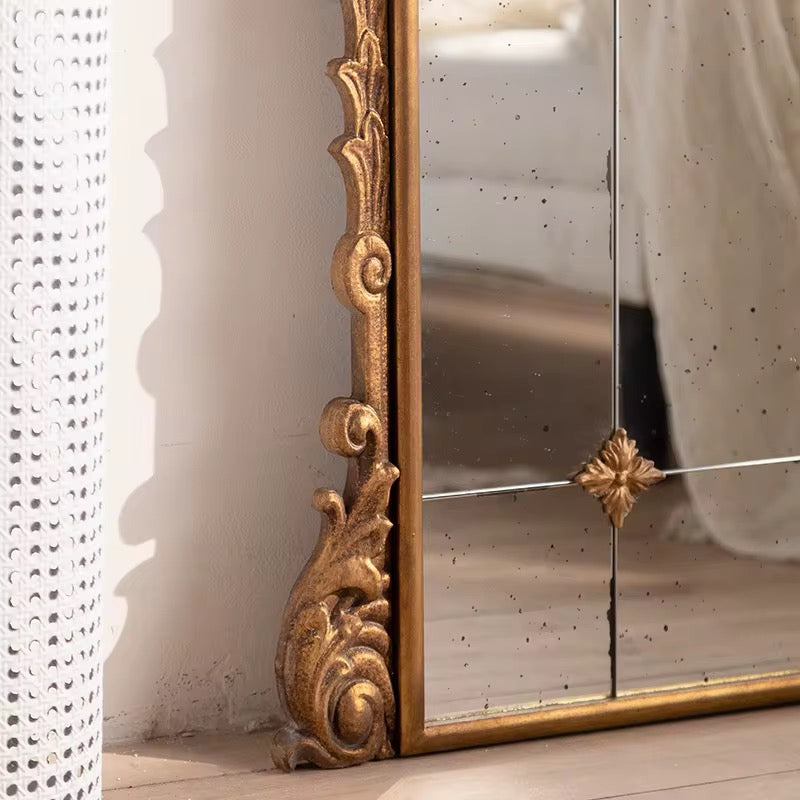 Tall Vintage Floor Mirror with Gold Frame