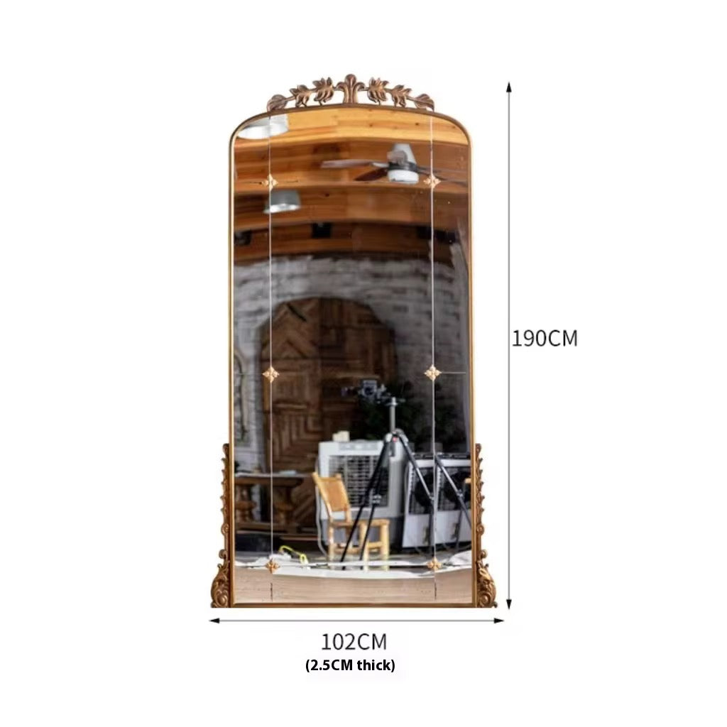 Tall Vintage Floor Mirror with Gold Frame