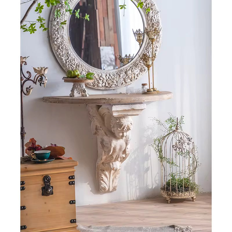 Ornate Floral Round Wall Mirror