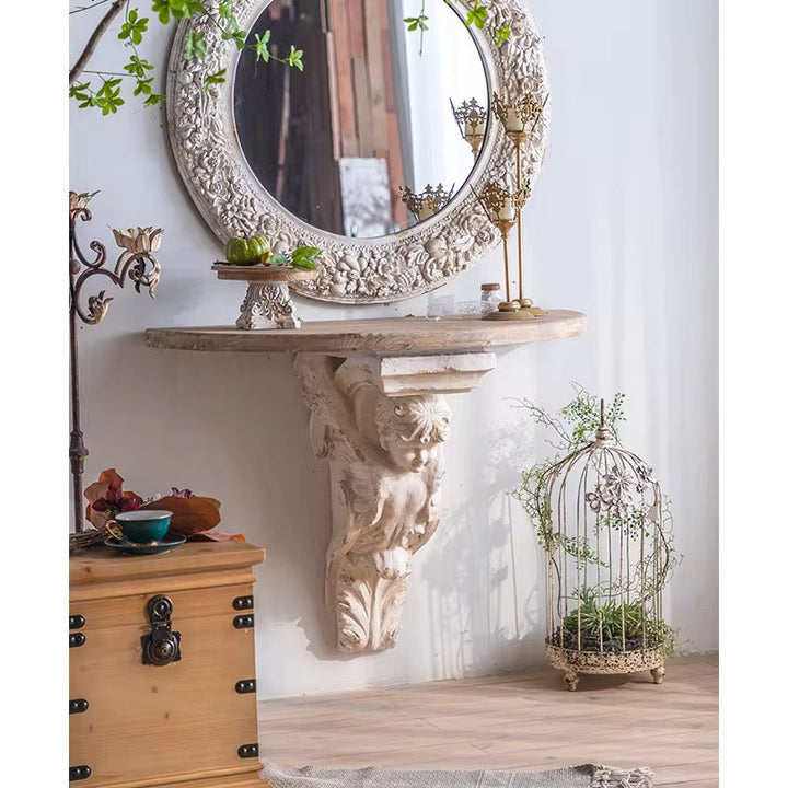 Ornate Floral Round Wall Mirror