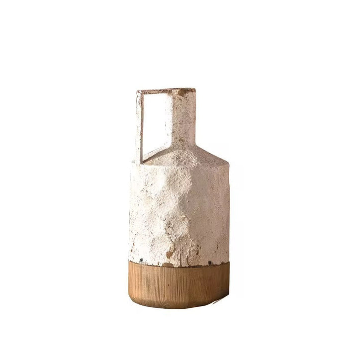 Rustic Ceramic & Wood Vases