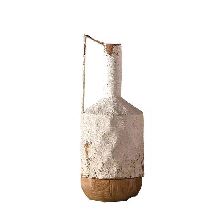Rustic Ceramic & Wood Vases