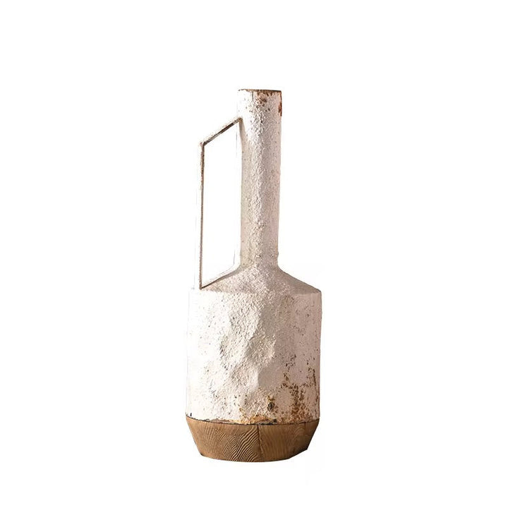 Rustic Ceramic & Wood Vases
