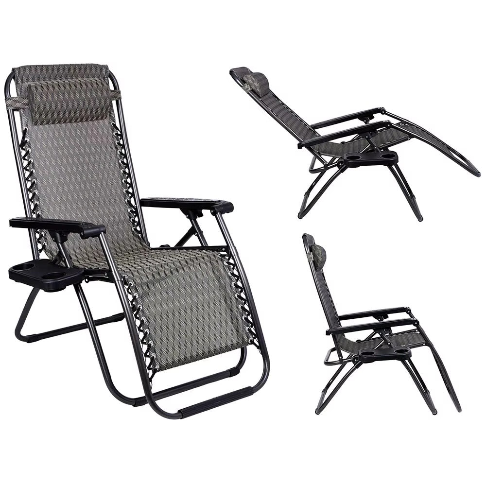 Black Outdoor Reclining Lounge Chair