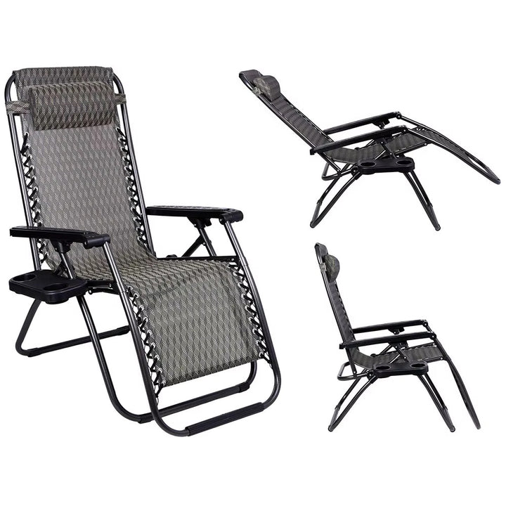 Black Outdoor Reclining Lounge Chair
