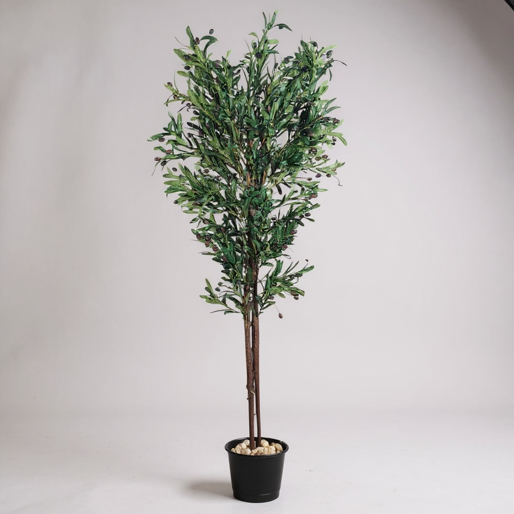 Artificial Olive Tree in Black Pot
