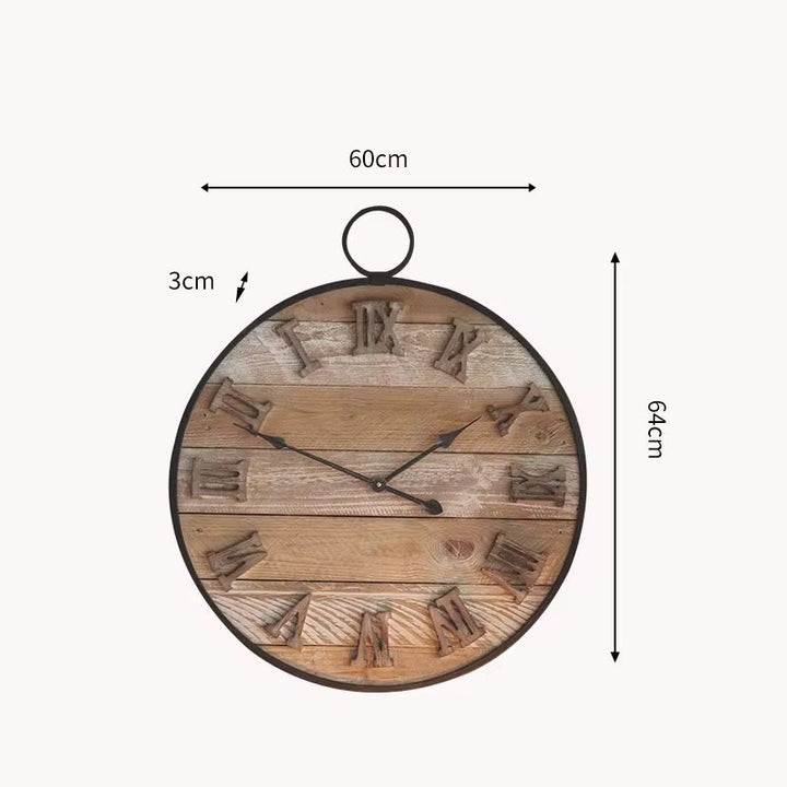 Rustic Roman Wall Clock