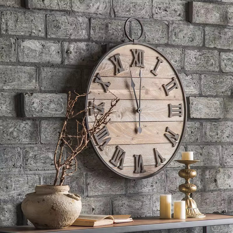 Rustic Roman Wall Clock