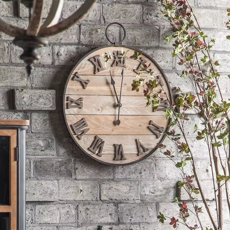 Rustic Roman Wall Clock