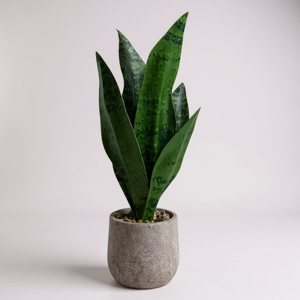 Artificial Snake Plant in Stone Pot