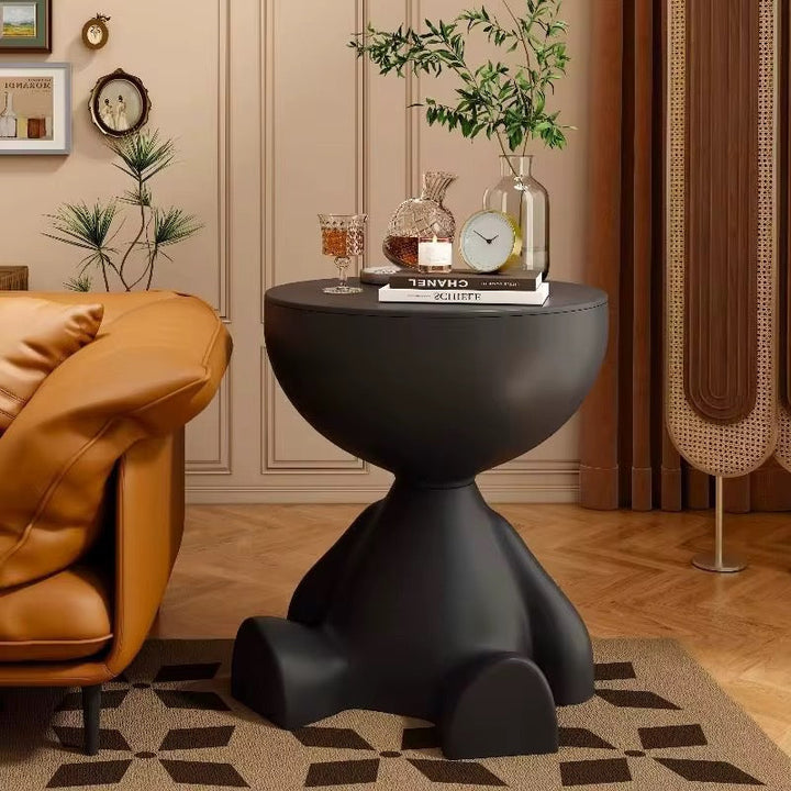 Sculptural Black Side Table