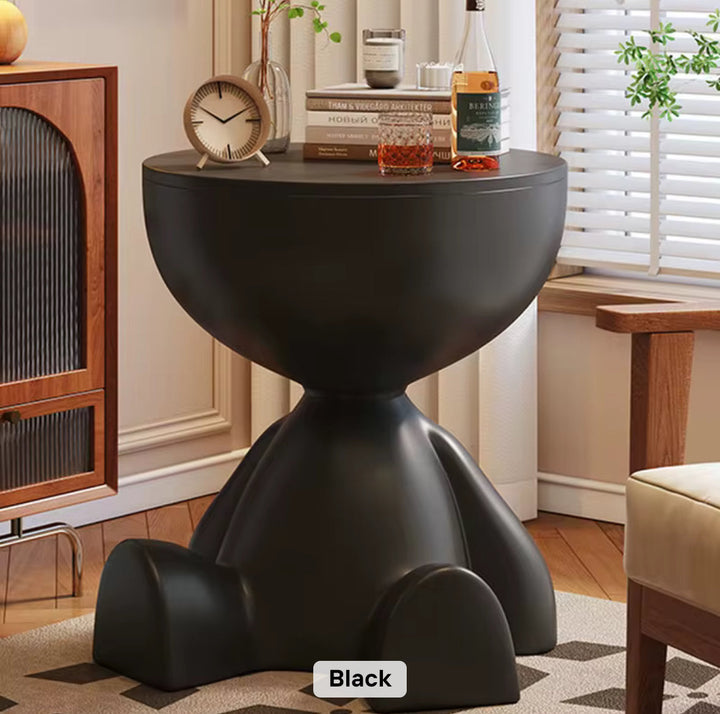 Sculptural Black Side Table