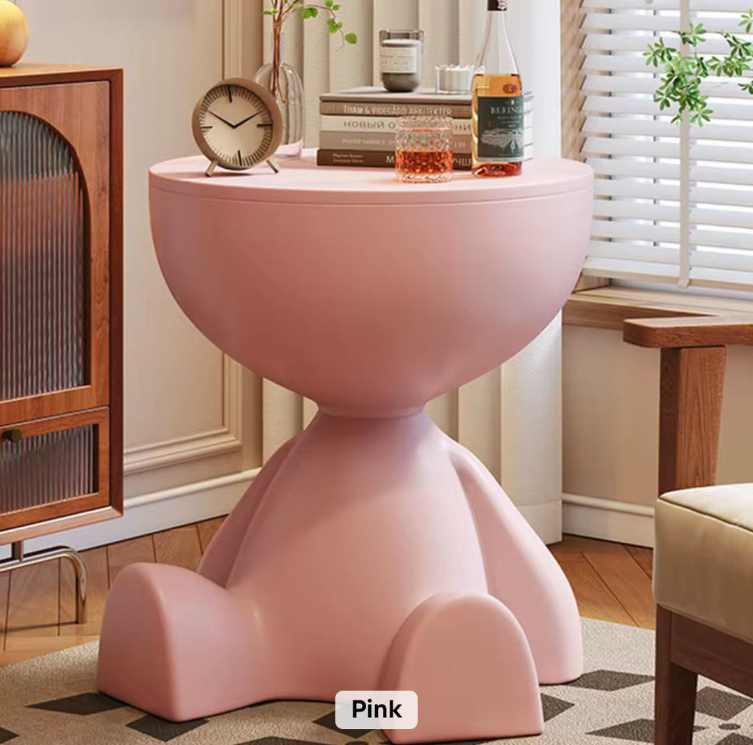 Sculptural Black Side Table