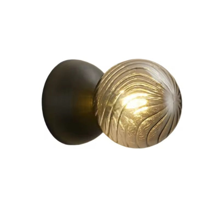 Gold Glass Globe Wall Sconce