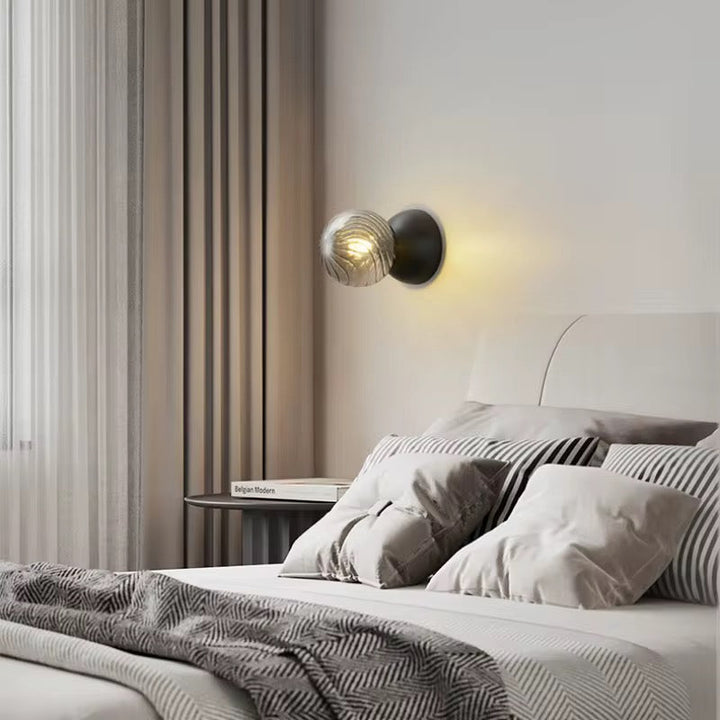 Gold Glass Globe Wall Sconce