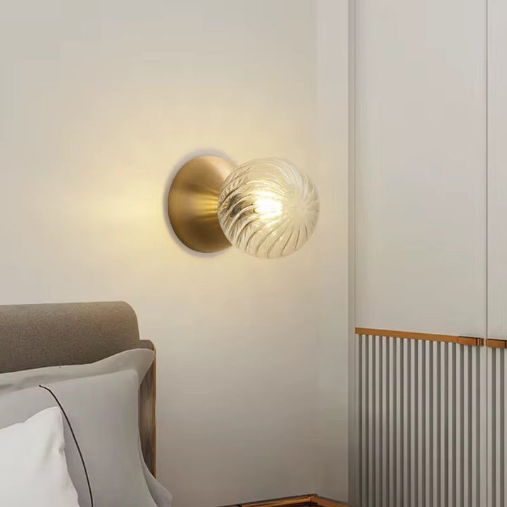 Gold Glass Globe Wall Sconce