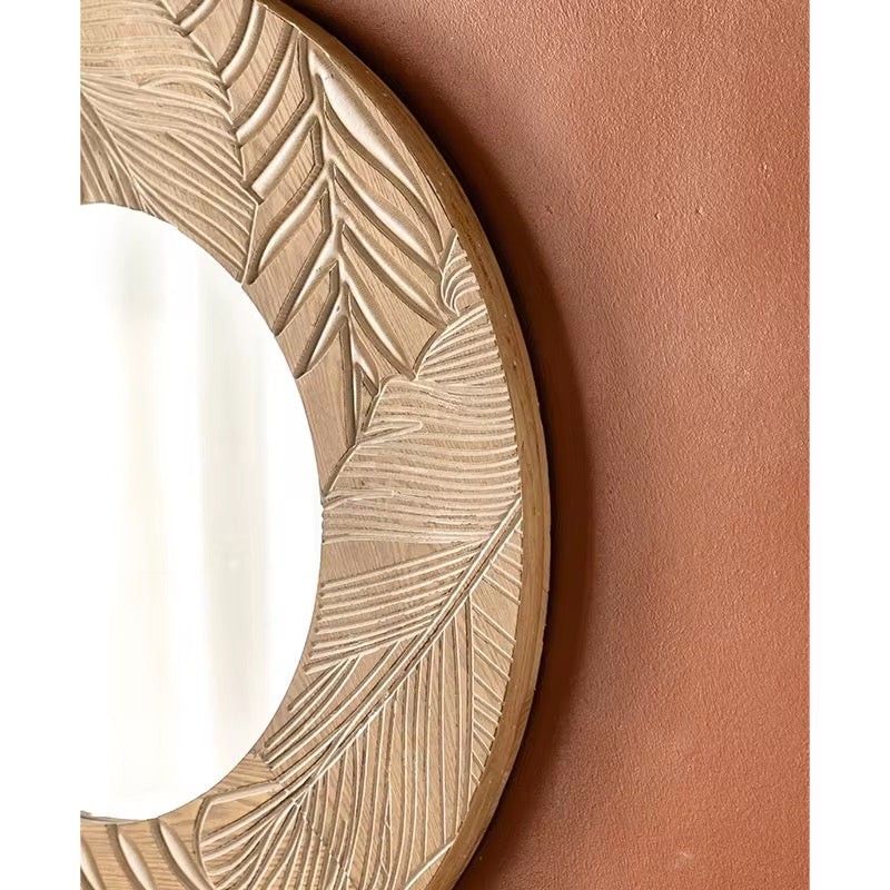 Carved Leaf Mirror