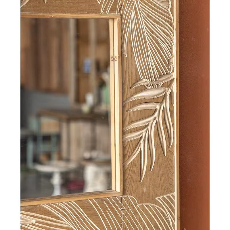 Carved Leaf Mirror