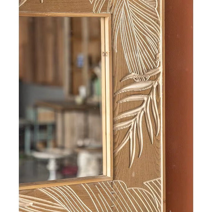 Carved Leaf Mirror
